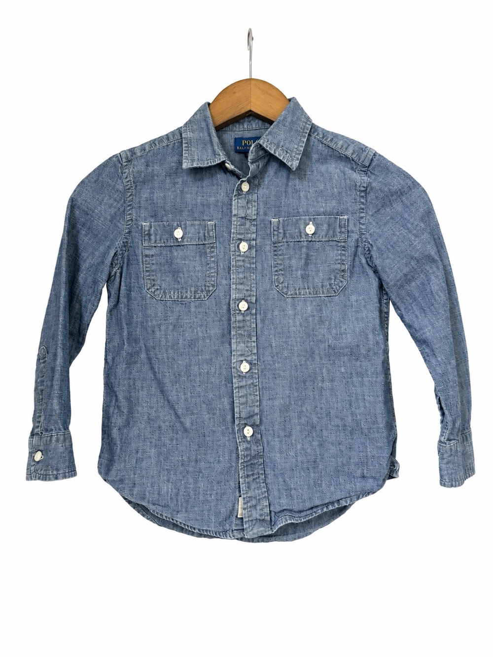 Polo Ralph Lauren Boys’ Blue Chambray Button-Down Shirt – Size 6